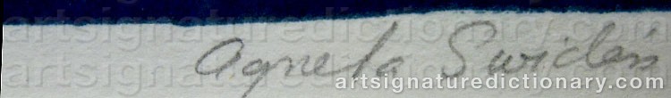 Authentic signature by Agneta SWIDÉN on  artwork