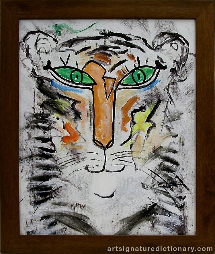 Close-up details showing Madelaine ‘M Pyk’ PYK signature forgery characteristics