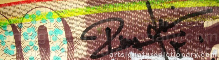 Authentic signature by Rolf KNIE on  artwork