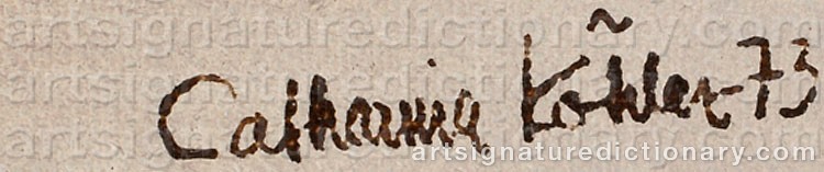 Authentic signature by Catharina KÖHLER on Painting/Watercolour artwork
