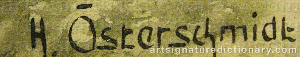 Authentic signature by Heinrich ÖSTERSCHMIDT on  artwork