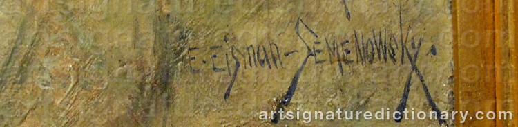 Authentic signature by Emile EISMAN-SEMENOWSKY on artwork