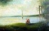 Close-up details showing Jean Baptiste Camille COROT signature forgery characteristics