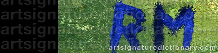 Authentic signature by Reidar MAGNUS on  artwork