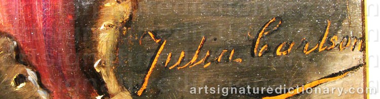 Authentic signature by Julia CARLSON-JOLIN on  artwork