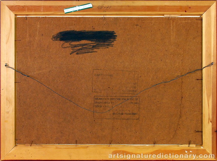 Close-up details showing John Erik ‘E. Sandsjö’ JOHANSSON signature forgery characteristics