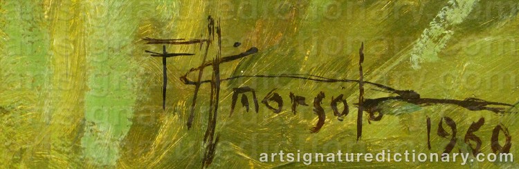 Authentic signature by Fernando Cueto AMORSOLO on artwork
