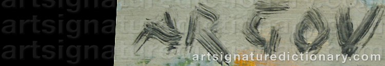 Authentic signature by Michael ARGOV on  artwork