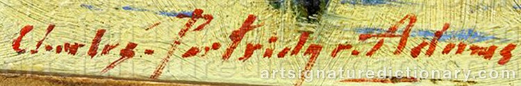 Authentic signature by Charles Partridge ADAMS on Painting/Watercolour artwork