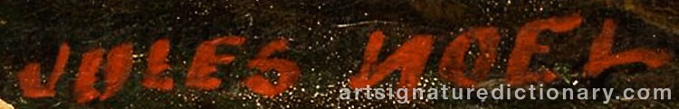 Authentic signature by Jules Achille NOEL on artwork