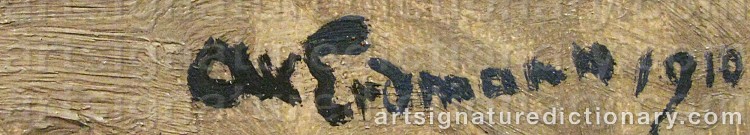 Authentic signature by Axel ERDMANN on Painting/Watercolour artwork