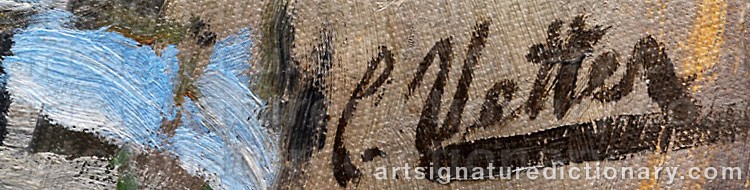 Authentic signature by Charles Guy VETTER on  artwork