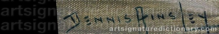 Authentic signature by Dennis AINSLEY on  artwork