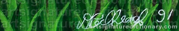 Authentic signature by David REDHEAD on  artwork