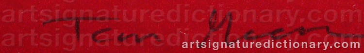 Authentic signature by Tom MOORE on artwork