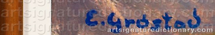 Authentic signature by Erlend GRØSTAD on  artwork