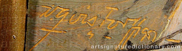 Authentic signature by Victor QVISTORFF on Painting/Watercolour artwork