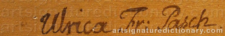 Authentic signature by Ulrica PASCH on  artwork