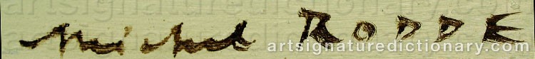 Authentic signature by Michel RODDE on  artwork