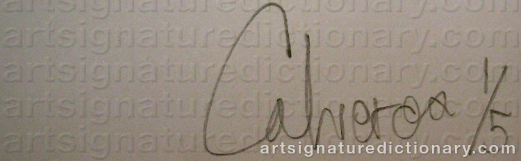 Authentic signature by Torbjörn CALVERO on artwork
