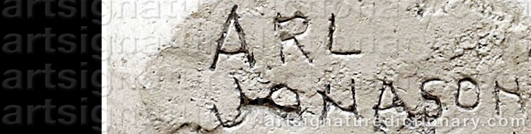 Authentic signature by Arl JONASON on  artwork