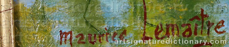 Authentic signature by Maurice LEMAITRE on  artwork