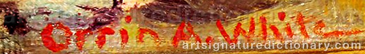 Authentic signature by Orrin Augustine WHITE on Painting/Watercolour artwork