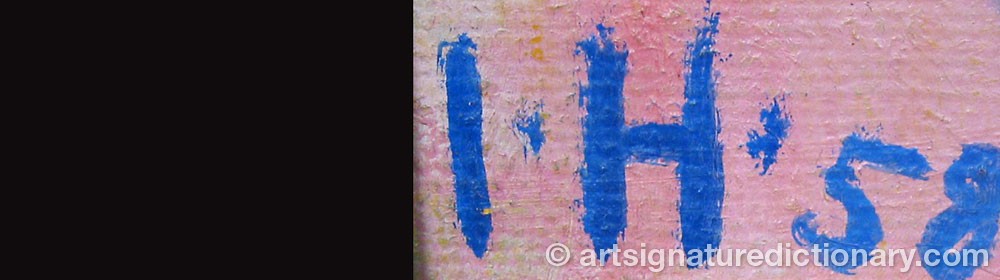 Authentic signature by Inger HANMANN on  artwork