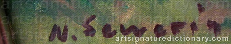 Authentic signature by N SEWERIN on  artwork