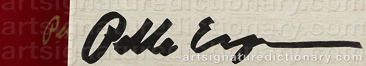 Authentic signature by Pelle ENGMAN on artwork