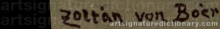 Signature by Zoltan Von BOER