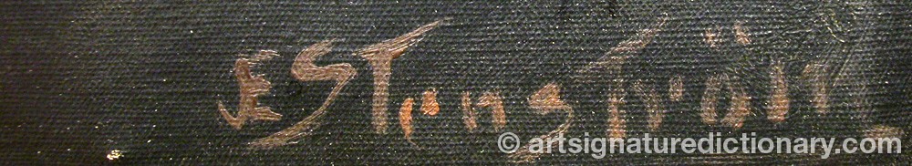 Authentic signature by Johan Edward STENSTRÖM on artwork
