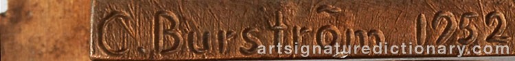 Authentic signature by Curt BURSTRÖM on Sculpture artwork
