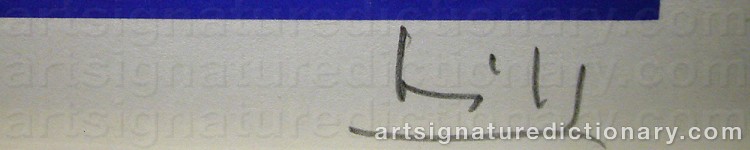 Authentic signature by Max BILL on  artwork