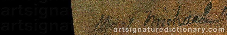 Authentic signature by Max MICHAEL on  artwork