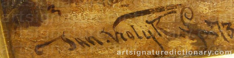 Authentic signature by Jan Martinus VROLIJK on  artwork