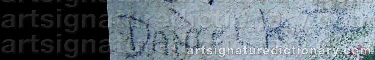 Authentic signature by Daniel KOTZ on artwork