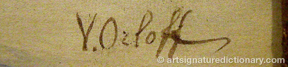 Authentic signature by V ORLOFF on  artwork