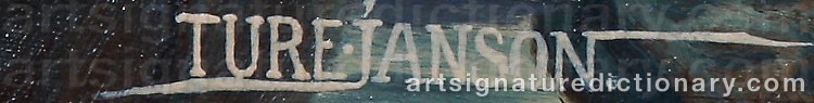 Authentic signature by Ture JANSSON on  artwork