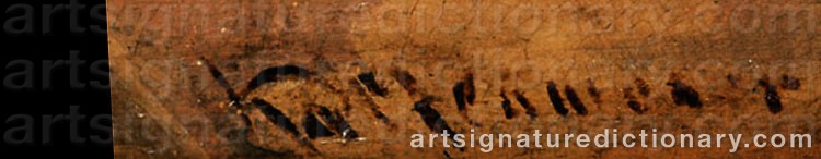 Authentic signature by Max KALTENMOSER on  artwork