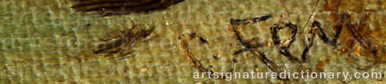 Authentic signature by Carl FEY on  artwork
