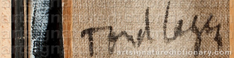 Authentic signature by Tord LAGER on artwork
