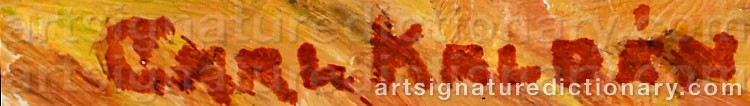 Authentic signature by Carl KALDÉN on artwork