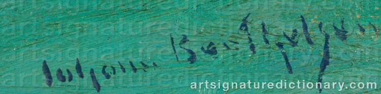 Authentic signature by Johann Henrik Carl BERTHELSEN on Painting/Watercolour artwork