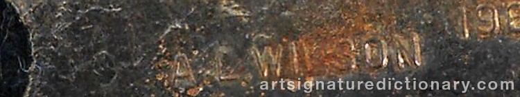 Authentic signature by Albert Leon WILSON on  artwork