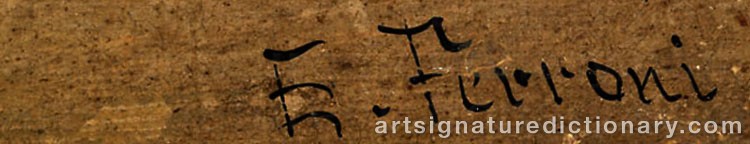 Authentic signature by Egisto FERRONI on  artwork