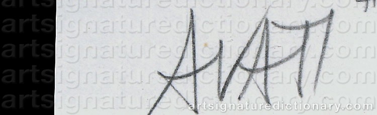 Authentic signature by Mario AVATI on  artwork