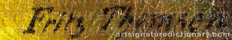 Authentic signature by Fritz Frederik Gotfred THOMSEN on  artwork