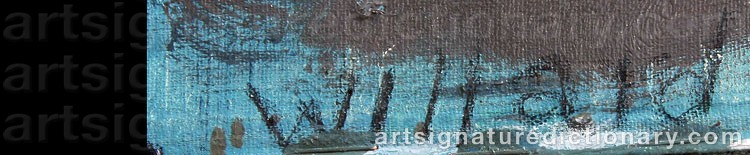 Authentic signature by Willard LINDH on  artwork
