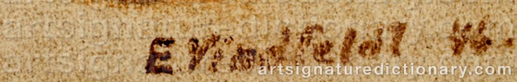 Authentic signature by Ejnar VINDFELDT on  artwork